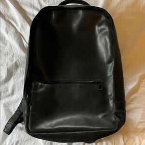 Parker Clay Black Leather Backpack